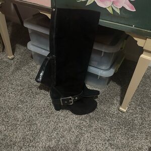 black suede BCBG boots
